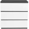 Image de Commode 3 tiroirs tomi 78 cm bois gris et blanc