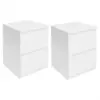 Image de Lot de 2 tables de chevet tomi 2 tiroirs bois blanc
