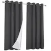 Image de Lot De 2 Rideaux Thermiques Gris Anthracite 135x240 Cm