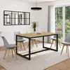 Image de Table à manger rectangle fixe - IDMARKET - DETROIT - Bois et noir - 8 personnes - 150 cm