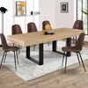 Image de Table à manger rectangle fixe - IDMARKET - PHOENIX - Bois et noir - 8 personnes - 200 cm