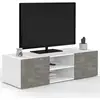 Image de Meuble Tv 113 Cm Eli Blanc Portes Effet Béton