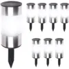 Image de Lot De 8 Bornes Solaires Design Inox 2 En 1