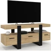 Image de Meuble Tv 116 Cm Phoenix Avec Tiroirs Bois Et Noir
