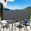 Image de IDMARKET Paravent extérieur rétractable 200 x 400 CM gris anthracite store latéral