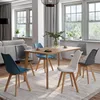 Image de IDMARKET Lot de 6 chaises de salle à manger SARA scandinaves blanc gris clair bleu canard x2 gris foncé x2
