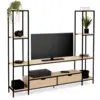 Image de Ensemble meuble tv 164 cm detroit avec étagères design industriel