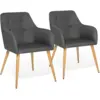 Image de Lot De 2 Chaises De Salle À Manger Scandinaves, Fauteuils De Table Dania Gris