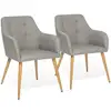 Image de Lot de 2 chaises de salle à manger scandinaves, fauteuils de table dania gris