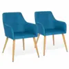 Image de Lot de 2 chaises de salle à manger scandinaves, fauteuils de table dania bleu canard