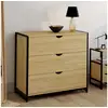 Image de Commode 3 tiroirs detroit 80 cm design industriel