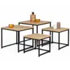 Image de Lot De 4 Tables Basses Gigognes Detroit 35/40/45/50 Design Industriel
