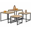 Image de Lot de 4 tables basses gigognes detroit 35-40-45-50 design industriel