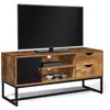 Image de Meuble Tv 110 Cm Chicago 2 Tiroirs Avec Placard Design Industriel