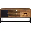 Image de Meuble tv 110 cm chicago 2 tiroirs avec placard design industriel