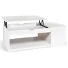 Image de Table Basse Plateau Relevable Rectangulaire Elea Avec Coffre Bois Blanc