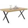 Image de Table À Manger Rectangle Alma 6 Personnes Design Industriel 160 Cm