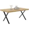 Image de Table à manger rectangle alma 6 personnes design industriel 160 cm