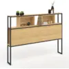 Image de Tête De Lit Sur Pied Detroit 165 Cm Bois Et Métal Noir Design Industriel