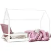 Image de Lit cabane enfant 90 x 190 cm nessi blanc avec sommier et barrières