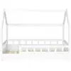 Image de Lit cabane enfant 80 x 160 cm neree blanc avec sommier et barrières