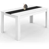 Image de Table À Manger Rectangle Georgia 8 Personnes Blanche Et Noire 160 X 80 Cm