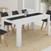 Image de Table à manger rectangle fixe - IDMARKET - GEORGIA - Blanc et noir - 8 personnes - 160 cm