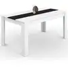 Image de Table à manger rectangle georgia 8 personnes blanche et noire 160 x 80 cm