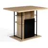 Image de Ilot central ugo 110 cm bois noir et imitation hêtre avec rangements design industriel
