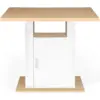 Image de Ilot central ugo 110 cm bois blanc et imitation hêtre avec rangements