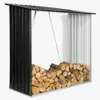 Image de Abri de stockage 2 m³ gris en acier galvanisé pour bûches