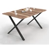 Image de Table À Manger Rectangle Dakota 6 Personnes Pieds Forme En X Design Industriel 160 Cm