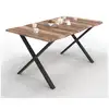 Image de Table à manger rectangle dakota 6 personnes pieds forme en x design industriel 160 cm