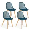Image de Lot De 4 Chaises Mandy Bleu Canard Pour Salle À Manger
