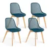 Image de Lot de 4 chaises mandy bleu canard pour salle à manger