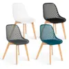 Image de Lot De 4 Chaises Mandy Mix Color Blanc, Gris, Bleu Canard Et Noir