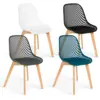 Image de Lot de 4 chaises mandy mix color blanc, gris, bleu canard et noir