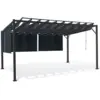 Image de Pergola Édition Luxe Lames Orientables 3x4 M Et 4 Stores Gris Anthracite