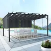 Image de IDMARKET Pergola édition luxe lames orientables 3x4 M et 4 stores gris anthracite
