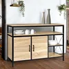 Image de ID MARKET buffet DETROIT 2 portes 100 cm Industriel bois