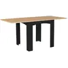 Image de Table À Manger Extensible Rectangle Dona 4-8 Personnes Noire Plateau Façon Hêtre 80-160 Cm