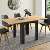 Image de Table à manger rectangle extensible - IDMARKET - DONA - Bois et noir - 4-8 personnes - 80-160 cm