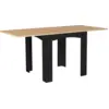 Image de Table à manger extensible rectangle dona 4-8 personnes noire plateau façon hêtre 80-160 cm