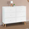 Image de IDMARKET Commode 6 tiroirs EMMIE 110 cm scandinave blanc