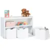 Image de Meuble De Rangement Enfant Mana En Bois Blanc 3 Tiroirs Cubes Sur Roulettes