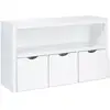 Image de Meuble de rangement enfant mana en bois blanc 3 tiroirs cubes sur roulettes