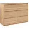 Image de Commode 6 Tiroirs Tomi 110 Cm Bois Façon Hêtre