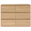 Image de Commode 6 tiroirs tomi 110 cm bois façon hêtre