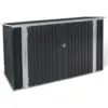 Image de Abri de jardin en métal gris anthracite verrouillable multi-rangement pour stockage vélos, outils, poubelles
