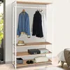 Image de IDMARKET Dressing large L. 100 cm DETROIT design industriel bois et métal blanc
